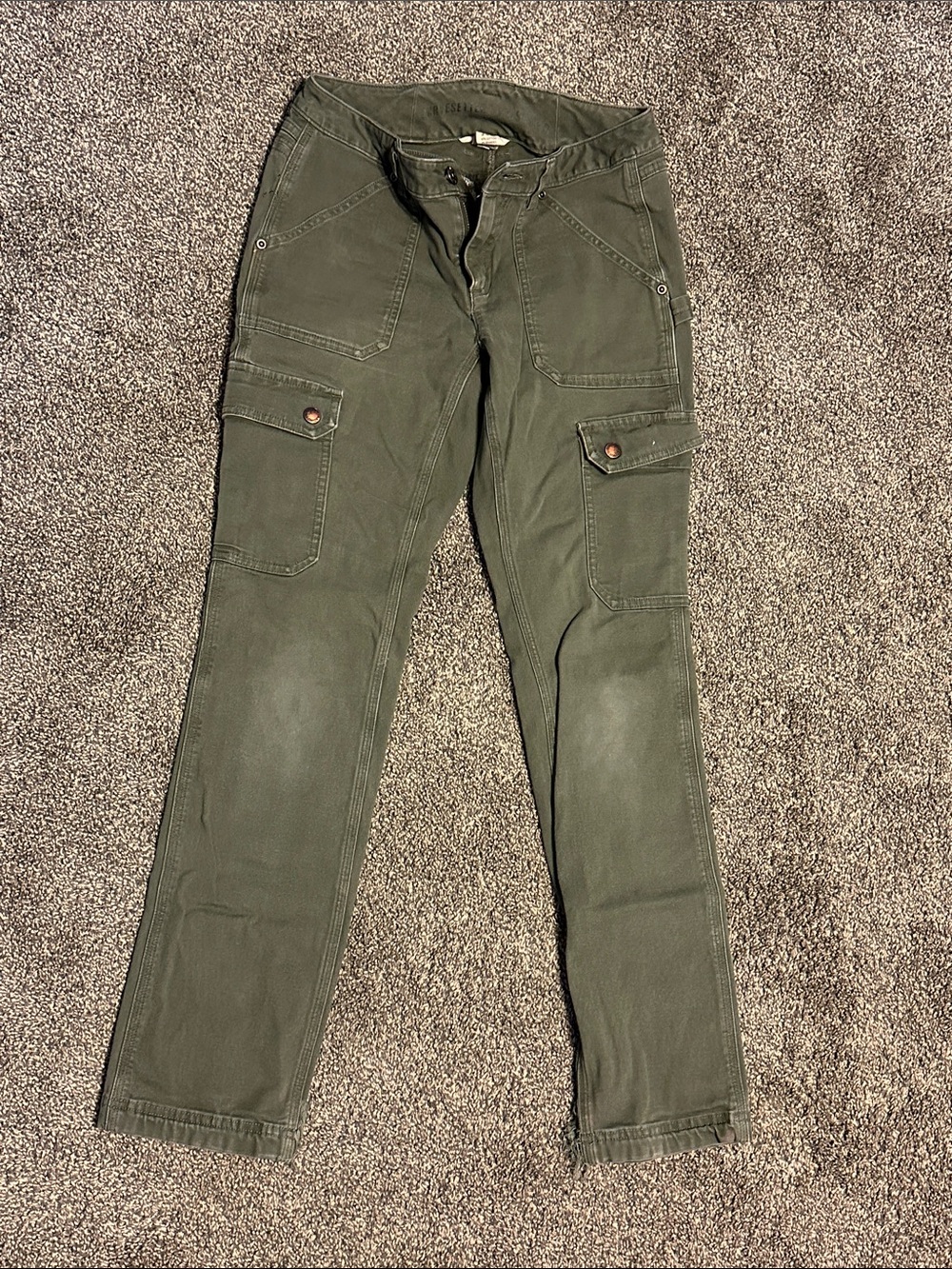 Duluth Trading Co Olive Green Straight-Leg Women's Jeans